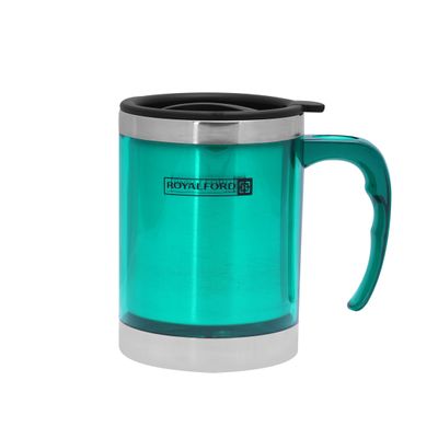 Royalford RF5131GR 290MLTravel Mug - BPA Free, Double Wall & High Grade Stainless Steel Inner - Hot & Cool, Portable, Leak-Resistant - Preserves Flavor and Freshness