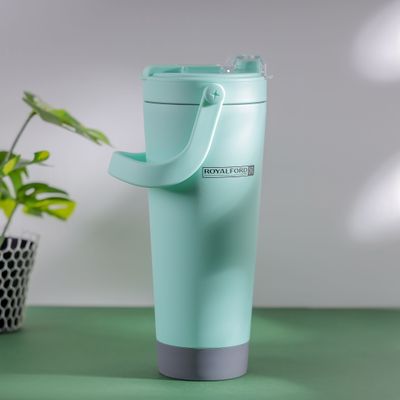 Royalford 1000 ml Vacuum Mug- RF12437/ Double Wall Stainless Steel Body with Handle and Keeps Your Drinks Hot or Cold/ Leak-Proof and Portable Design/ Suitable for Indoor and Outdoor Use, at Home, Car, Office, Etc./ Blue