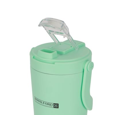 Royalford 1000 ml Vacuum Mug- RF12437/ Double Wall Stainless Steel Body with Handle and Keeps Your Drinks Hot or Cold/ Leak-Proof and Portable Design/ Suitable for Indoor and Outdoor Use, at Home, Car, Office, Etc./ Blue