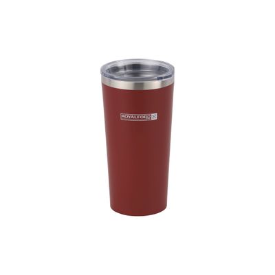 Royalford 600 ml Vacuum Mug- RF12327/ Double Wall Stainless Steel Body and Keeps Your Drinks Hot or Cold/ Leak-Proof and Portable Design/ Suitable for Indoor and Outdoor Use, at Home, Car, Office, Etc./ Brown