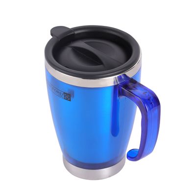 Royalford 14OZ RF5129 Travel Mug- Portable, Comfortable Grip Handle, & High-Grade Stainless Steel Inner | Hot & Cool, Leak-Resistant Lid | Preserves Flavour & Freshness