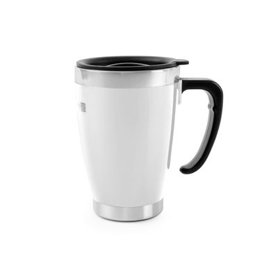 Royalford RF5483 14Oz Travel Stainless Steel Mug - Coffee Mug Tumbler with Handle & Compact Lid for Travel Friendly | Portable Inner Stainless Steel Wall Leak-proof Lid BPA Free Reusable & Hot/Cold Drinkware