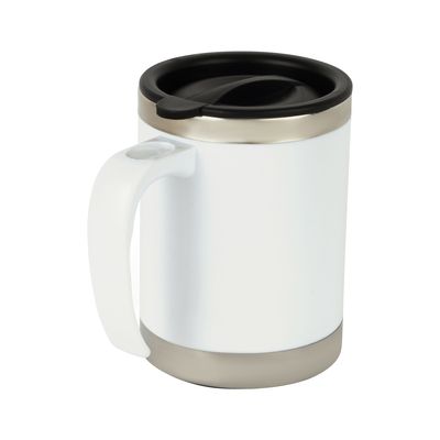 Royalford 14OZ Double Wall Travel Mug - Portable with Comfortable High Grip Handle, & Double Thick Wall - Hot & Cool, Leak-Resistant Lid | Preserves Flavour & Freshness | Ideal for Tea, Milk & More