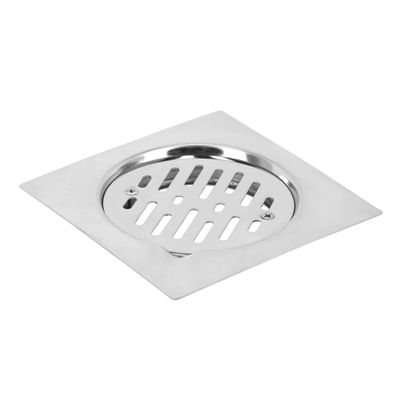 Krypton Round Floor Drain- KNSW6392| High-Quality Stainless Steel Drain with Lid| Waste Water Drain for Bathroom, Kitchen| 150X150 MM| 20 Years Warranty| Silver