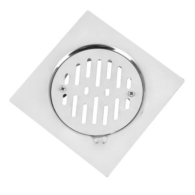 Krypton Round Floor Drain- KNSW6392| High-Quality Stainless Steel Drain with Lid| Waste Water Drain for Bathroom, Kitchen| 150X150 MM| 20 Years Warranty| Silver