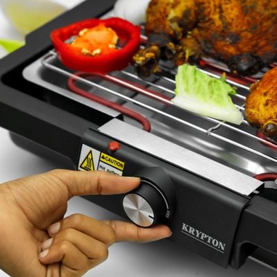 Electric BBQ Grill, Smokeless BBQ Grill, KNBG6386 | Indoor BBQ and Griddle Hot Plate with Built-In Drip Tray | Suitable for Outdoor and Indoor Barbecue