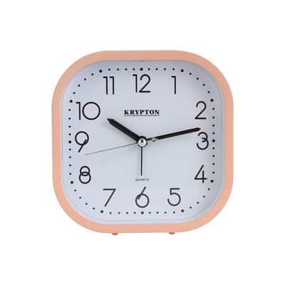 Krypton Beep Alarm Clock- KNWC6587/ Step Movement, Heavy Sleep Wake Up, Super Loud/ Plastic Case, Ideal for Home, Living, Kids Room, etc./ White and Pink, 2 Years Warranty