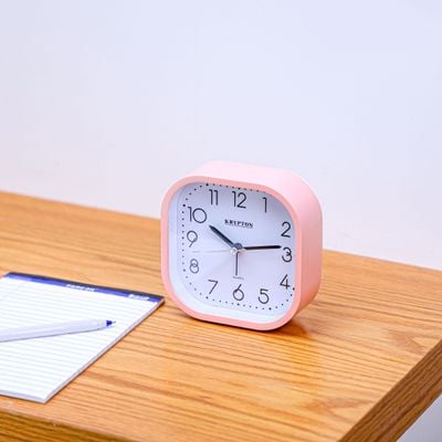 Krypton Beep Alarm Clock- KNWC6587/ Step Movement, Heavy Sleep Wake Up, Super Loud/ Plastic Case, Ideal for Home, Living, Kids Room, etc./ White and Pink, 2 Years Warranty