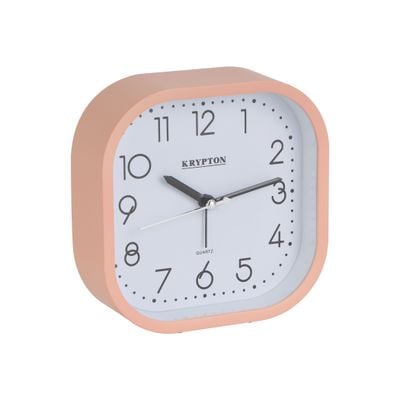 Krypton Beep Alarm Clock- KNWC6587/ Step Movement, Heavy Sleep Wake Up, Super Loud/ Plastic Case, Ideal for Home, Living, Kids Room, etc./ White and Pink, 2 Years Warranty