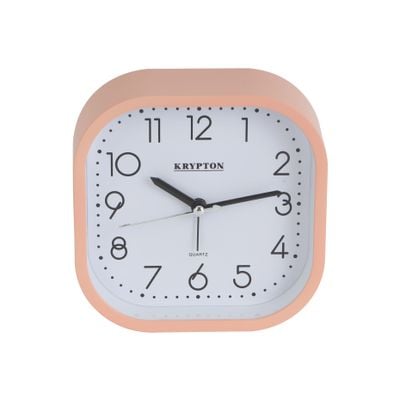 Krypton Beep Alarm Clock- KNWC6587/ Step Movement, Heavy Sleep Wake Up, Super Loud/ Plastic Case, Ideal for Home, Living, Kids Room, etc./ White and Pink, 2 Years Warranty