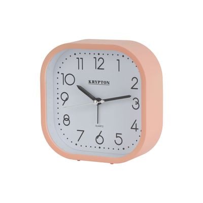 Krypton Beep Alarm Clock- KNWC6587/ Step Movement, Heavy Sleep Wake Up, Super Loud/ Plastic Case, Ideal for Home, Living, Kids Room, etc./ White and Pink, 2 Years Warranty