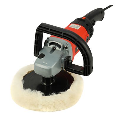 Geepas Toolz 180 MM Polisher- GCP7012-240| 1200 W and 600-3000 RPM| Perfect for Home and Business| M14 Spindle Thread, D-Shaped Handle for Comfortable Grip| Ergonomic Design and Lightweight Body| Ideal for Cars, SUVs, Boats, Tiles| Black and Red