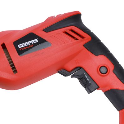 Geepas GPD0750 13mm Percussion Drill 750W- Selector for Masonry, Brick, Metal, Wood & More - | 13mm Chuck - Support Handle, Lock-On Switch, Depth Gauge with Impact Function & 2800RPM