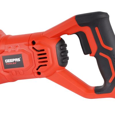 Geepas Toolz 210 MM Reciprocating Saw- GRS2100-240| 1200 W Power, High-Quality for Durability, Ergonomically Designed| 0-2800/Min No Load Speed, 30 MM Stroke Length| Heavy Duty Cutting Ideal for Wood, Steel Pipes| Black and Red