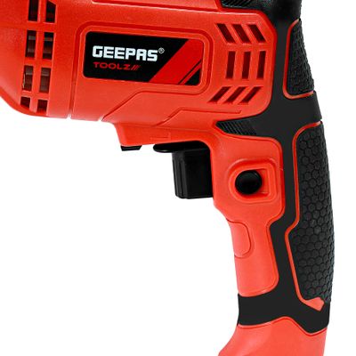 Geepas Percussion Drill 450W- Selector for Masonry, Brick, Metal, Wood & More - | Support Handle, Lock-On Switch, Depth Gauge & 4300RPM | Ideal for construction site workers, carpenters, professionals & DIYers