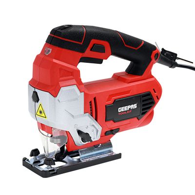 Geepas GJS0800 Jigsaw -  0-3000SPM Cutting in Wood 100mm Metal, 10mm | Multi-Functional Cutter Variable Speed Dial (0-3) Cutting Angle & Trigger Lock