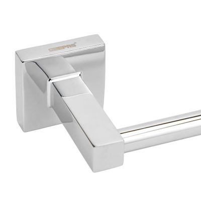 Geepas Single Towel Bar - Stainless Steel Material with 8 Kg Holding Capacity | Easy to Install | Towel Bar Rack for Bathroom Kitchen Cabinet | Toilet Accessories Wall Mount | 1 Year Warranty