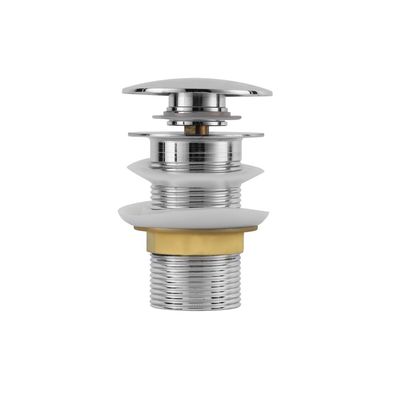 Geepas Pop Up Waste Valve- GSW61151| Zinc Pop Up Waste Valve For Sinks and Basins| Chrome Plated, Click-Clack Design| Suitable for both New Installations and Replacements| Silver, One Year Warranty 