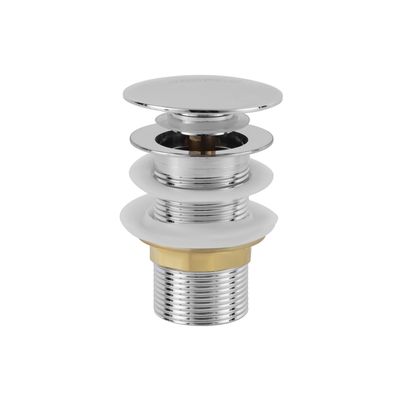 Geepas Pop Up Waste Valve- GSW61151| Zinc Pop Up Waste Valve For Sinks and Basins| Chrome Plated, Click-Clack Design| Suitable for both New Installations and Replacements| Silver, One Year Warranty 