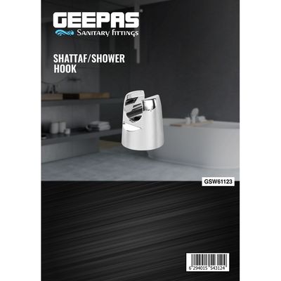 Geepas Shattaf/Shower Hook- GSW61123| Premium-Quality, Strong, Durable and Light-Weight Shower Holder| Anti-Rust Body, Perfect for Bathroom, Shower Cabin, etc| Silver