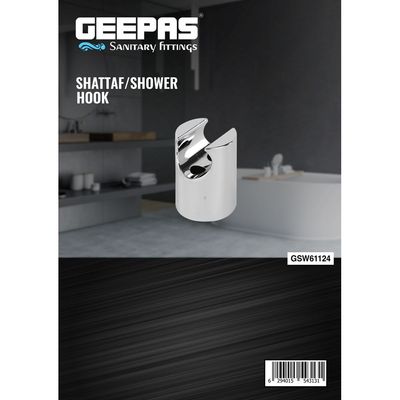 Geepas Shattaf/Shower Hook- GSW61124| Premium-Quality, Strong, Durable and Light-Weight Shower Holder| Anti-Rust Body, Perfect for Bathroom, Shower Cabin, etc| Silver