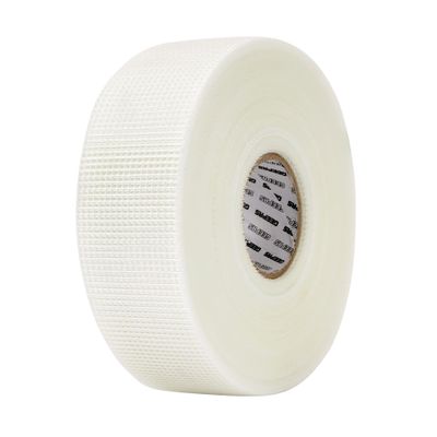 Geepas Fibre Glass Tape- GTA65095/ 70 gsm Fiber Tapes, 50 mmx90 m/ Perfect for Hiding Joints, Cracks, Holes, Etc. Permanently/ White 