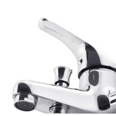 Geepas Single Lever Bath-Shower Mixer, Chrome Finish Tap, GSW61089 | Solid Brass Construction | Stainless Steel Bathroom, Shower, Tub Faucet Wall-Mounted