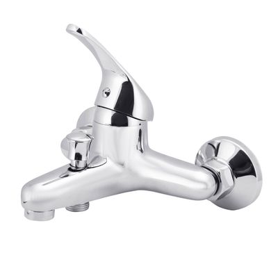 Geepas Single Lever Bath-Shower Mixer, Chrome Finish Tap, GSW61089 | Solid Brass Construction | Stainless Steel Bathroom, Shower, Tub Faucet Wall-Mounted