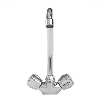 Geepas GSW61024 Centre Hole Basin Mixer Made of Strong and Durable Solid Brass, Square Bathroom Taps with Independent Hoses made for Hot and Cold Water