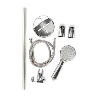 Geepas Ursa Shower Set- GSW61121| High-Quality Material Bathroom Shower Set, Chrome Plated| " Standard Hose Connector, Includes a Sliding Bar with Holder and Bracket, a Soap Dish, a Hand Shower, a Shower Hose and a Plug | 3-Year Warranty 