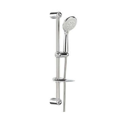 Geepas Ursa Shower Set- GSW61121| High-Quality Material Bathroom Shower Set, Chrome Plated| " Standard Hose Connector, Includes a Sliding Bar with Holder and Bracket, a Soap Dish, a Hand Shower, a Shower Hose and a Plug | 3-Year Warranty 