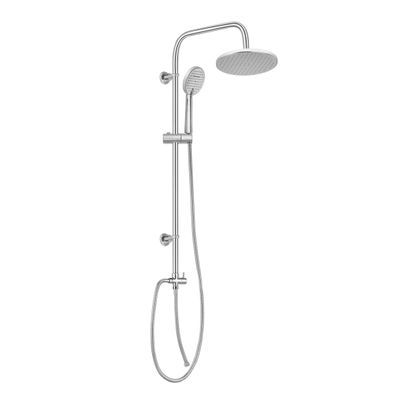 Geepas Bella Shower Column- GSW61065| 3 Function, 1.5 M Stainless Steel Hose| High-Quality Material Bathroom Shower Set, Chrome Plated| 1/2" Standard Connector| Includes a Sliding Bar, 2 Wall Brackets, a Shower Holder, a Hand Shower, an Overhead Shower and Shower Hose| 3 Year Warranty 