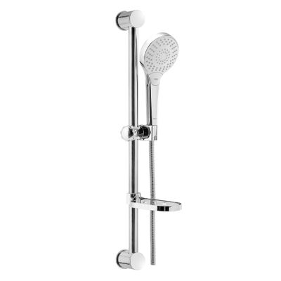 Geepas Orca Shower Set- GSW61122| High-Quality Material Bathroom Shower Set, Chrome Plated| " Standard Hose Connector, Includes a Sliding Bar with Holder and Bracket, a Soap Dish, a Hand Shower, a Shower Hose and a Plug | 3-Year Warranty 