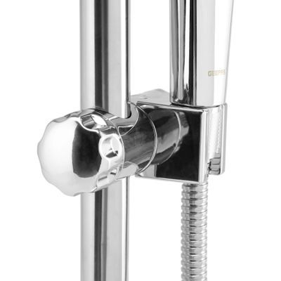 Geepas Orca Shower Set- GSW61122| High-Quality Material Bathroom Shower Set, Chrome Plated| " Standard Hose Connector, Includes a Sliding Bar with Holder and Bracket, a Soap Dish, a Hand Shower, a Shower Hose and a Plug | 3-Year Warranty 