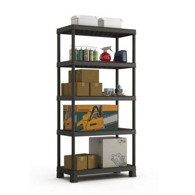 Keter Plus Shelf Tribac Black 90x45x182cm - Customizable and Stackable Rack System with Adjustable Connectors