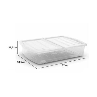 Keter Spinning Box XL - 56L Transparent Storage Container with Slim Design