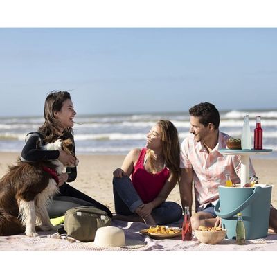 Keter Cooler GoBar Ocean Blue: 2-in-1 Beverage Cooler and Weather-Resistant Serving Table
