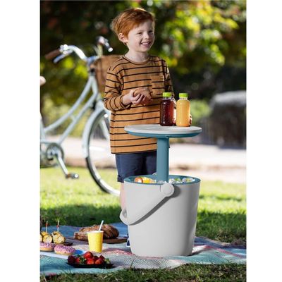 Keter Cooler GoBar White: 2-in-1 Beverage Cooler and Weather-Resistant Serving Table