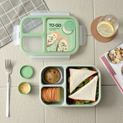 LocknLock To Go Lunchbox 980ml Mint - Leak-Proof, Compact, Microwave Safe