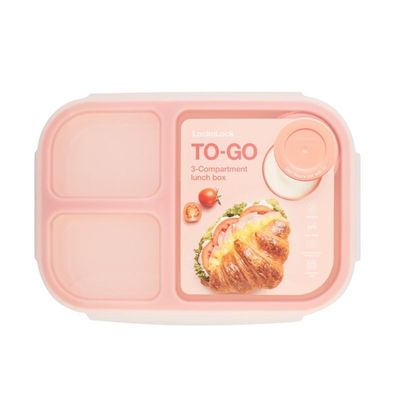 LocknLock To Go Lunchbox 980ml Pink - Leak-Proof, Compact, Microwave Safe