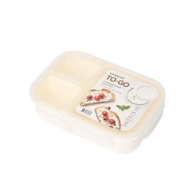 LocknLock To Go Lunchbox 980ml White - Leak-Proof, Compact, Microwave Safe