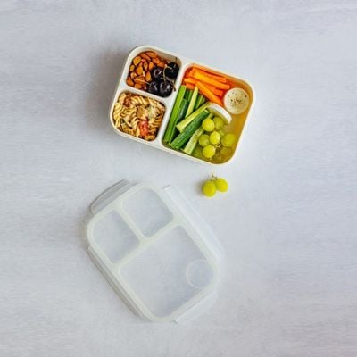 LocknLock To Go Lunchbox 980ml White - Leak-Proof, Compact, Microwave Safe