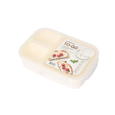 LocknLock To Go Lunchbox 980ml White - Leak-Proof, Compact, Microwave Safe