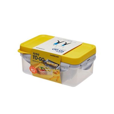 LocknLock To Go 3-in-1 Lunchbox (Yellow) - BPA-Free, Airtight Container with Cutlery for On-the-Go Meals