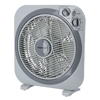 12 inch Box Fan OMF1723N, 3 Speed Control, 60 minutes timer, Powerful Personal Desk Box Fan With Copper Motor, Table Fan for Office, Home (3 Speed) Fan Guard OMF1723 Grey