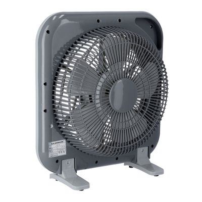 12 inch Box Fan OMF1723N, 3 Speed Control, 60 minutes timer, Powerful Personal Desk Box Fan With Copper Motor, Table Fan for Office, Home (3 Speed) Fan Guard OMF1723 Grey