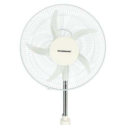 Rechargeable Stand Fan With LED light And Remote Control, 16 Inch 38.0 W OMF1784 White