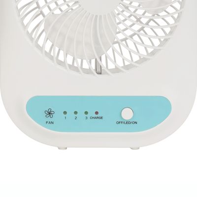 6" Rechargeable Fan- OMF1785, LED Light with Long Working Hours and 3 Wind Speed OMF1785 Red/White