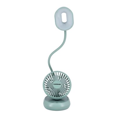 2-In-1 LED Desk Lamp With Mini Fan With Flexible Neck OMF1827 Green