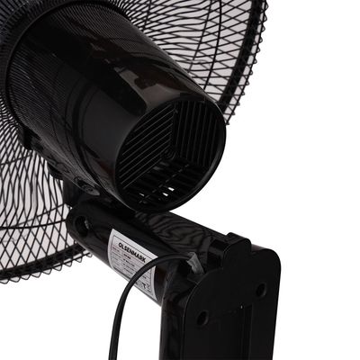 16-Inch Wall Fan 60W Motor With 3-Speed Controls 5 AS Blades And 2 Pull String Cords 60 W OMF1868 Black
